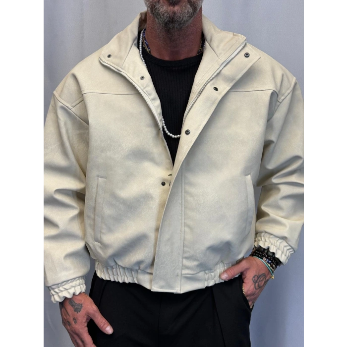 Petek Effect Pu Deri Mont Beyaz