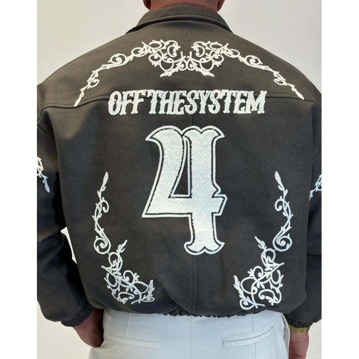 Petek Effect Süzeneli Pu Deri Mont Siyah