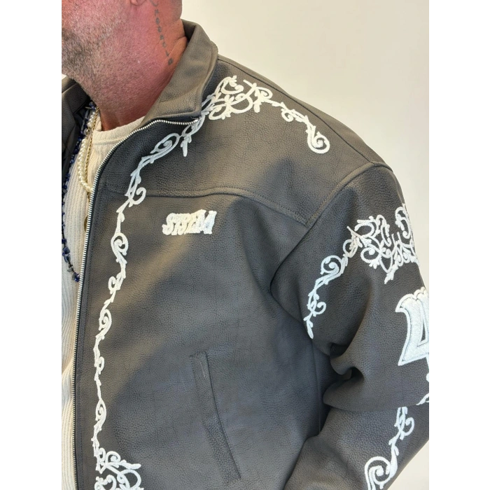 Petek Effect Süzeneli Pu Deri Mont Siyah