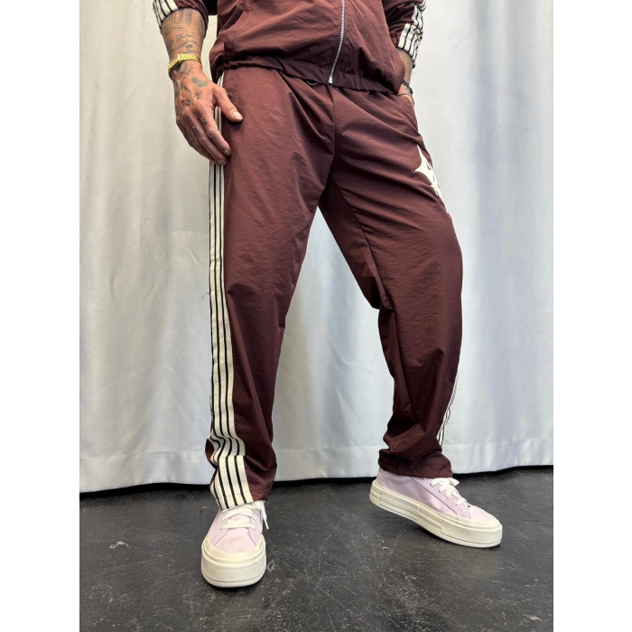 Powder Deri Nakış Detaylı Takım Kahverengi