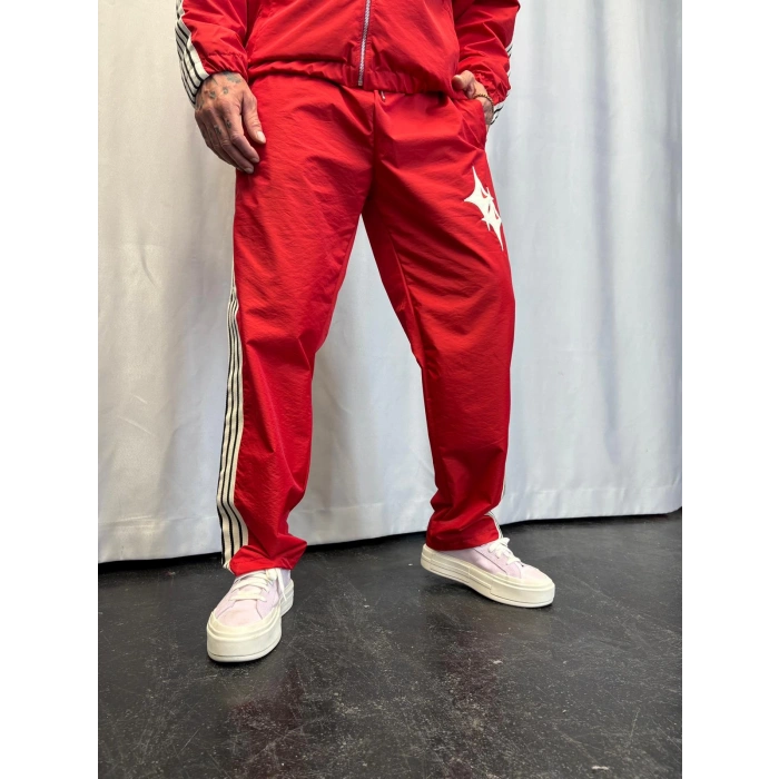 Powder Deri Nakış Detaylı Takım Kırmızı