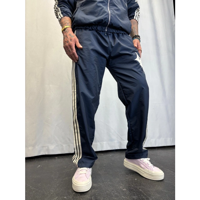 Powder Deri Nakış Detaylı Takım Lacivert