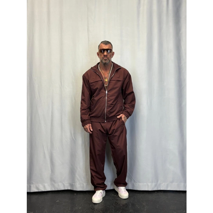 Powder Şerit Detaylı Takım Acı Kahve