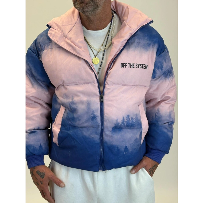 Puffer Mont Lacivert Desenli