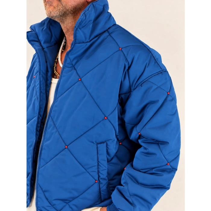 Red Diamond Puffer Mont Saks Mavi