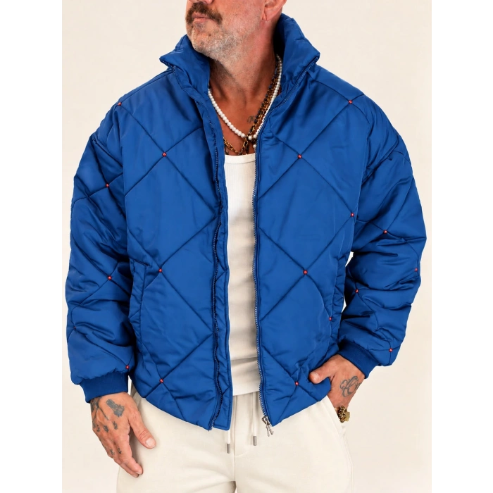 Red Diamond Puffer Mont Saks Mavi