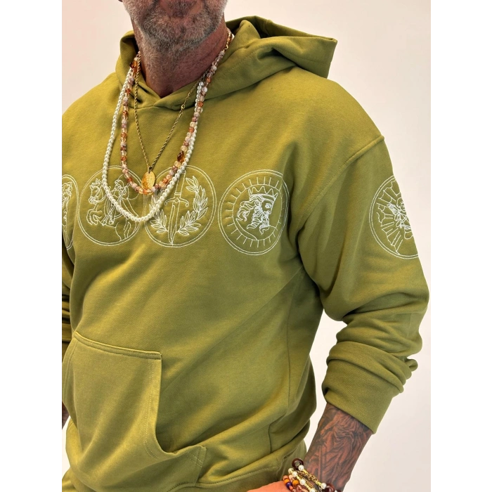 Rome Icon Hoodie Yağ Yeşili