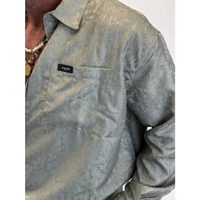 Saten Jakarlı Gömlek Gold