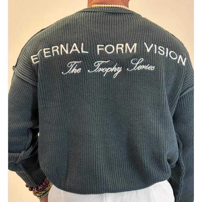 Sırt Nakışlı Kazak İndigo