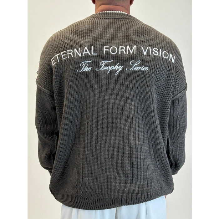 Sırt Nakışlı Kazak Kahverengi