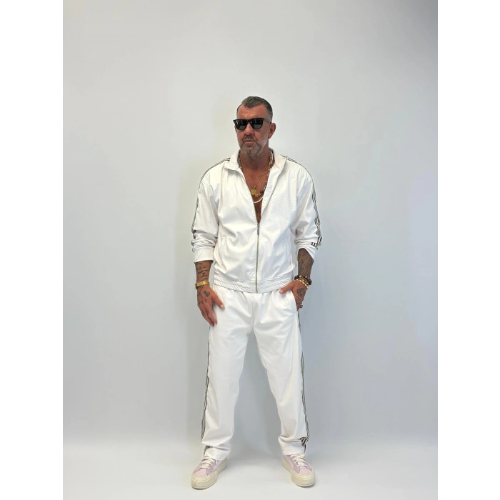 Snake Leather Deri Takım Beyaz