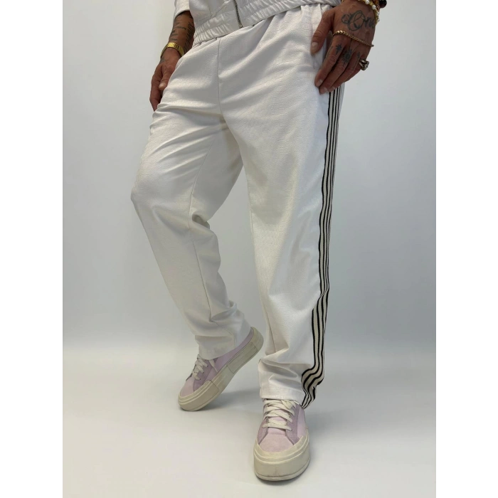 Snake Leather Deri Takım Beyaz