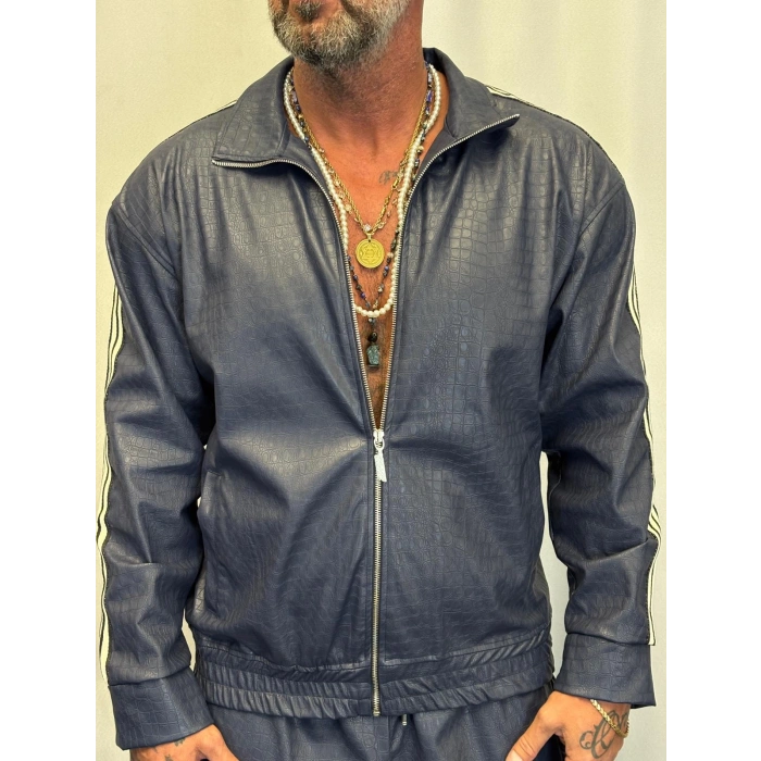 Snake Leather Takım Lacivert