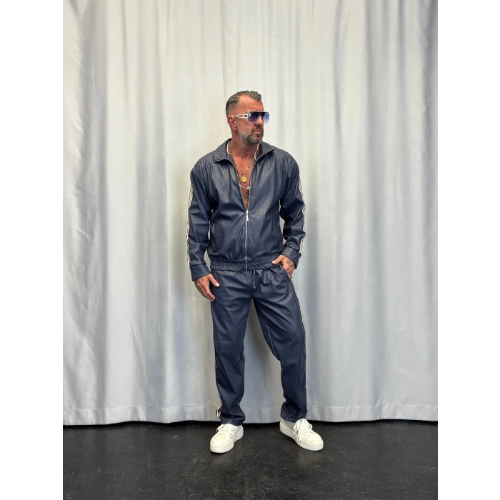 Snake Leather Takım Lacivert