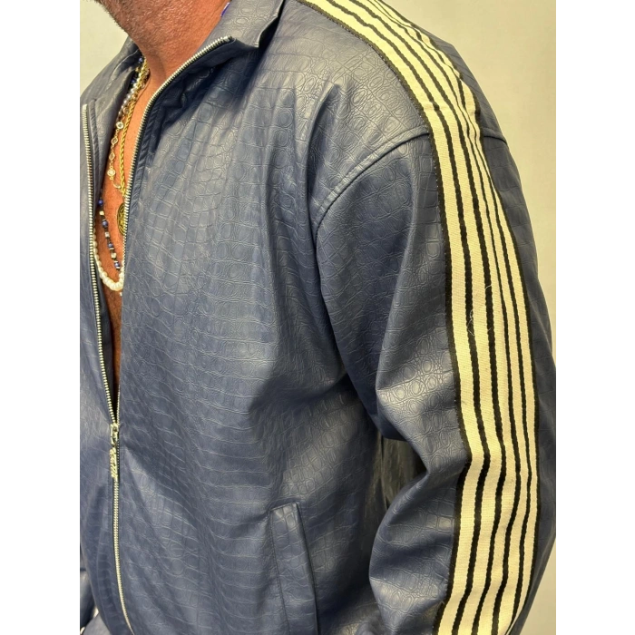 Snake Leather Takım Lacivert