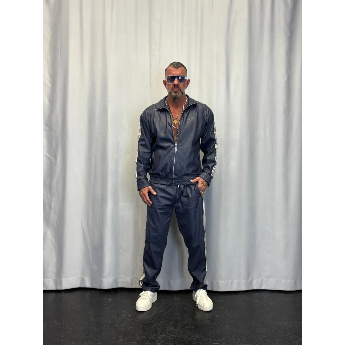 Snake Leather Takım Lacivert