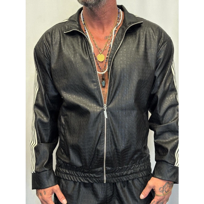 Snake Leather Takım Siyah