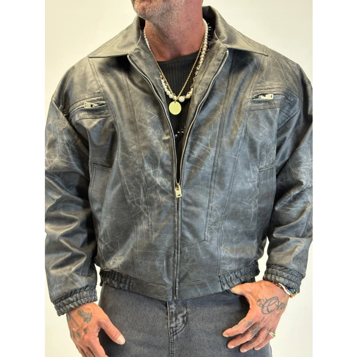 Special-3 Washing Effect Pu Deri Mont Siyah