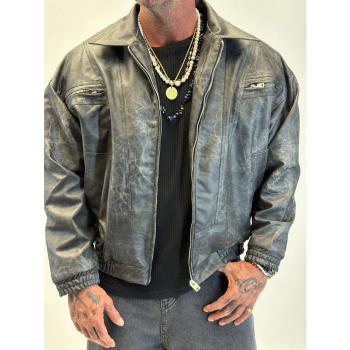 Special-3 Washing Effect Pu Deri Mont Siyah