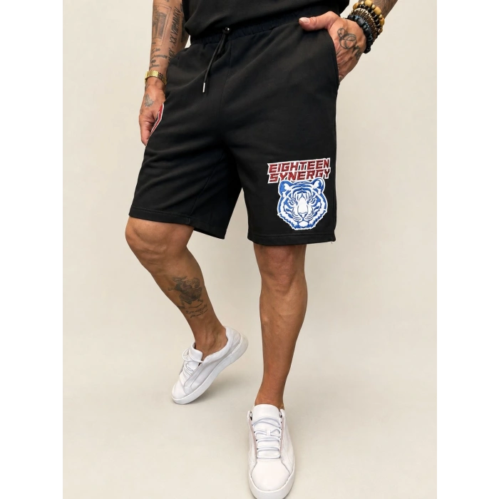 Street Style Spor Şort Siyah