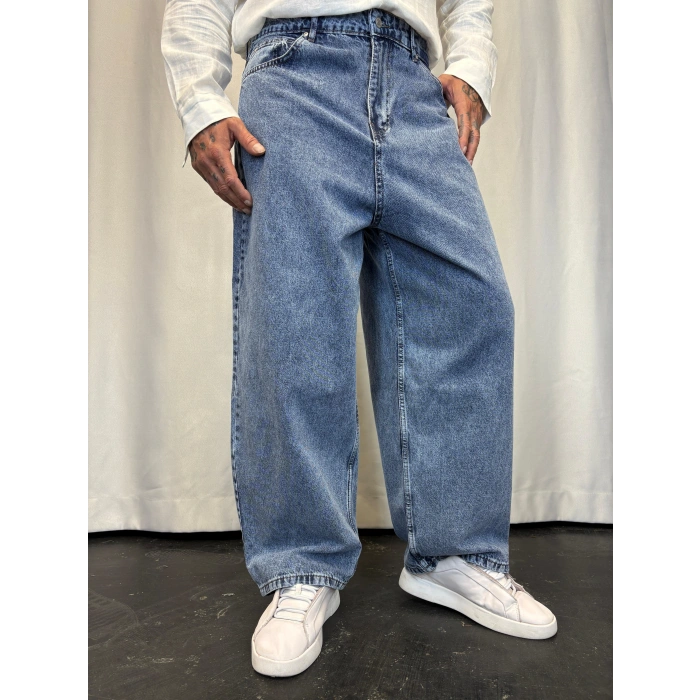 Süper Baggy Denim Pantolon Mavi