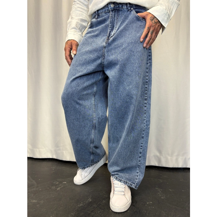 Süper Baggy Denim Pantolon Mavi