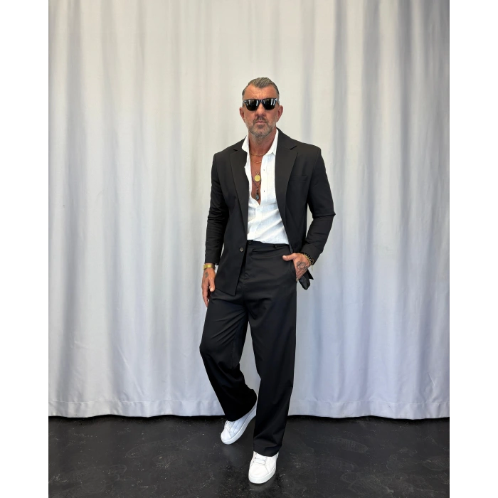 Tek Düğme Takım Elbise Siyah