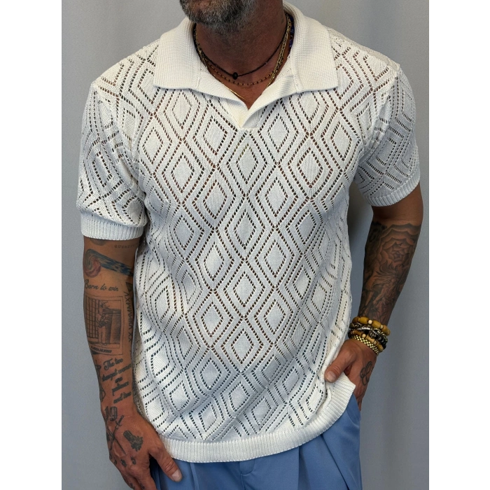 Triko Akrilik T-Shirt Beyaz