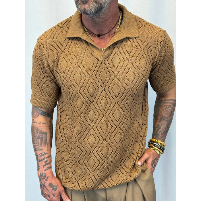 Triko Akrilik T-Shirt Kahve