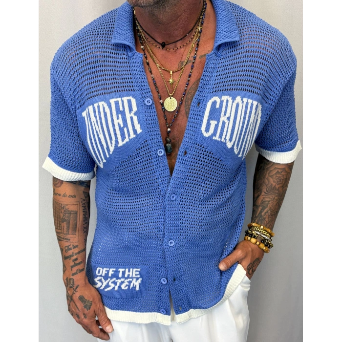 Triko Akrilik Under Gömlek Mavi