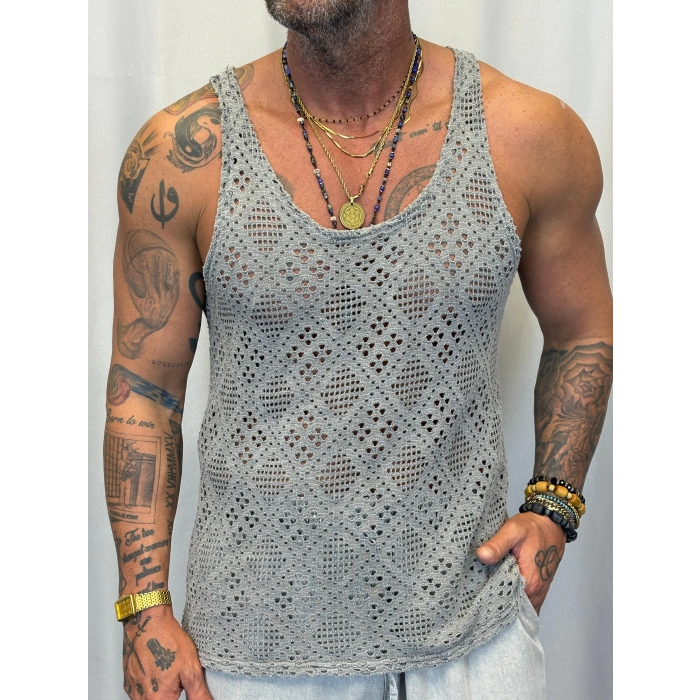 Triko Örme Atlet Gri