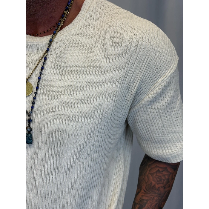 Triko Örme Takım Beyaz