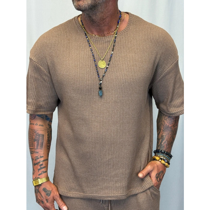 Triko Örme Takım Kahve