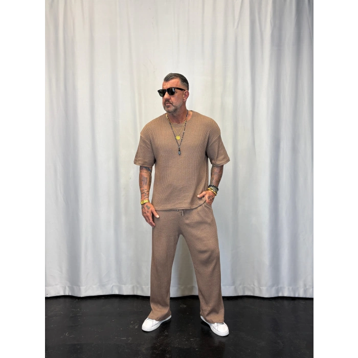 Triko Örme Takım Kahve