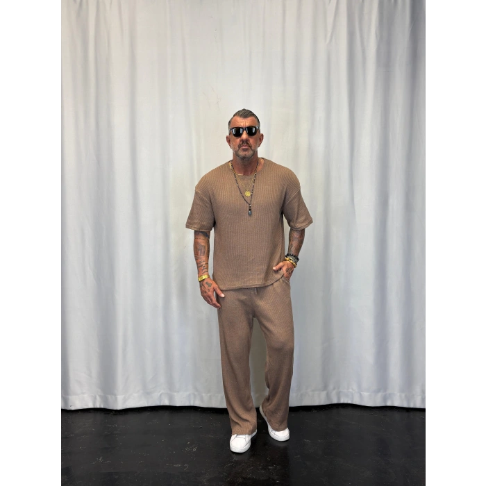 Triko Örme Takım Kahve