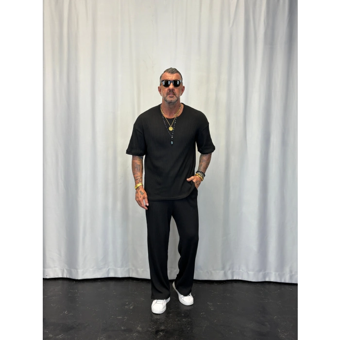 Triko Örme Takım Siyah