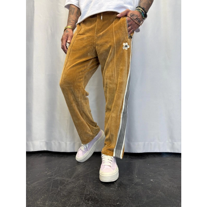 Velvet Kadife Eşofman Altı Camel