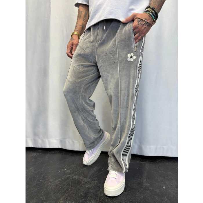 Velvet Kadife Eşofman Altı Gri