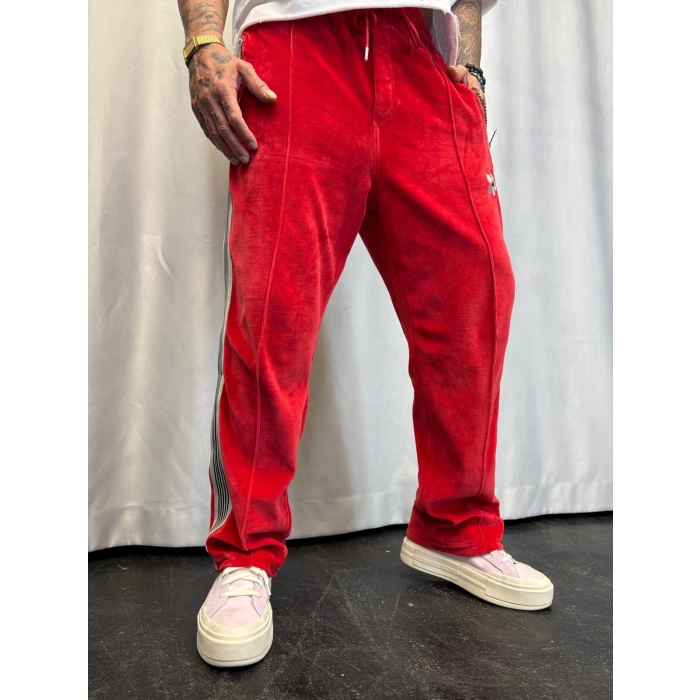 Velvet Kadife Eşofman Altı Kırmızı