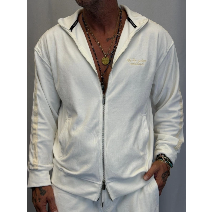 Velvet Kadife Eşofman Takım Beyaz