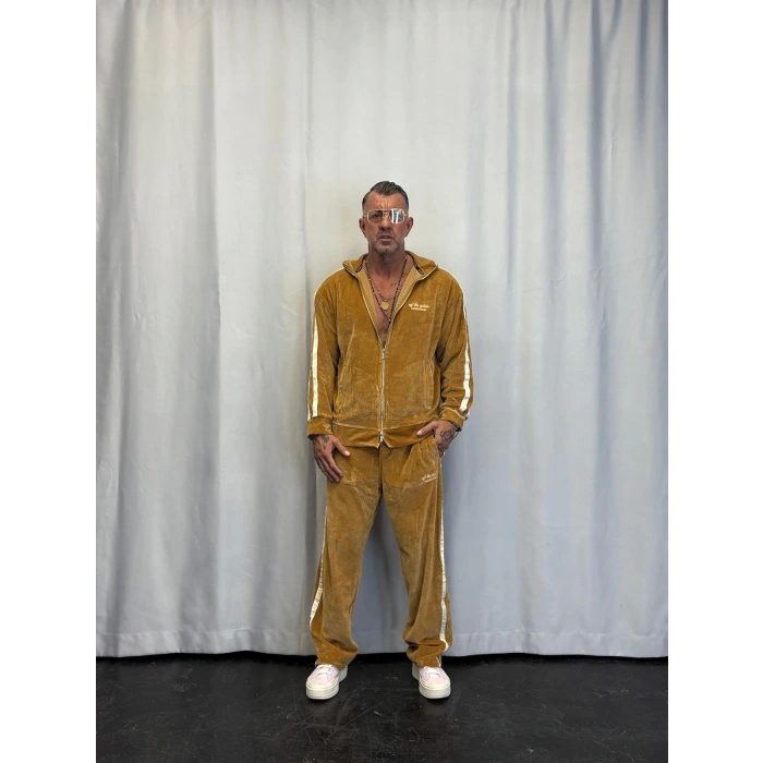 Velvet Kadife Eşofman Takım Camel