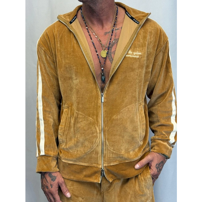 Velvet Kadife Eşofman Takım Camel