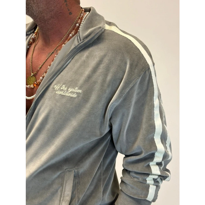 Velvet Kadife Eşofman Takım Gri