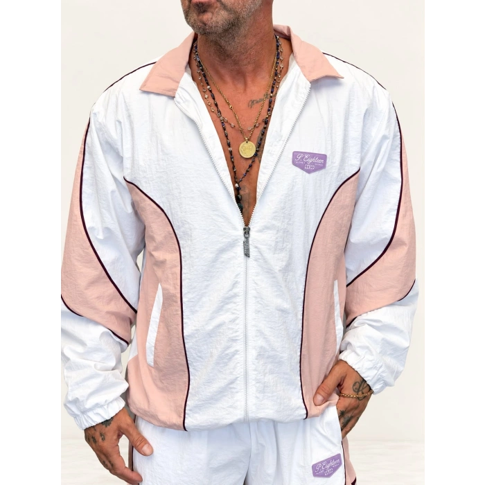 80s Vintage Crinkle Takım Beyaz