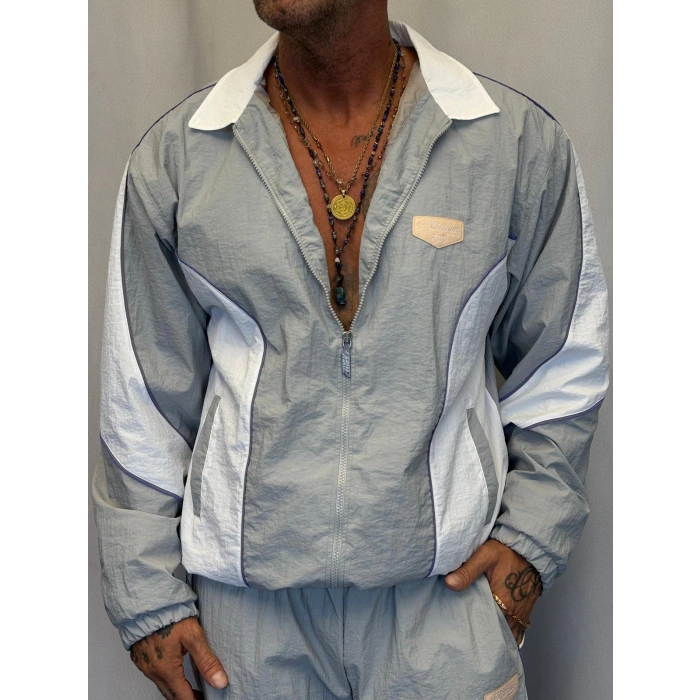 Vintage Crinkle Takım Gri