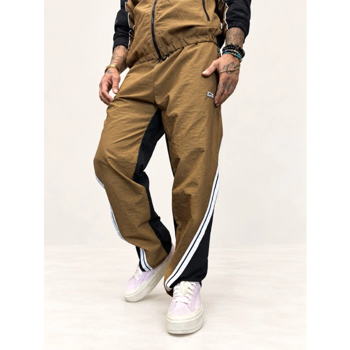 80s Vintage Şerit Detaylı Takım Camel