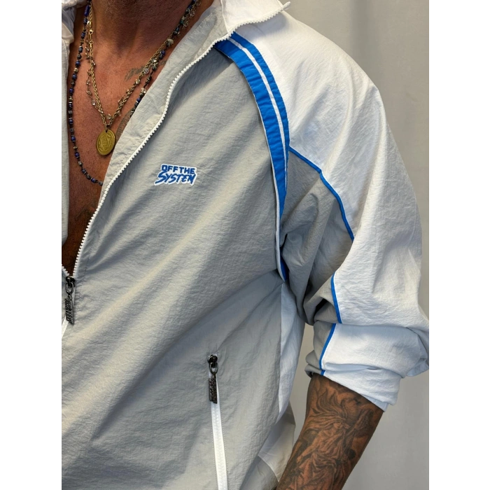 Vintage Şerit Detaylı Takım Gri