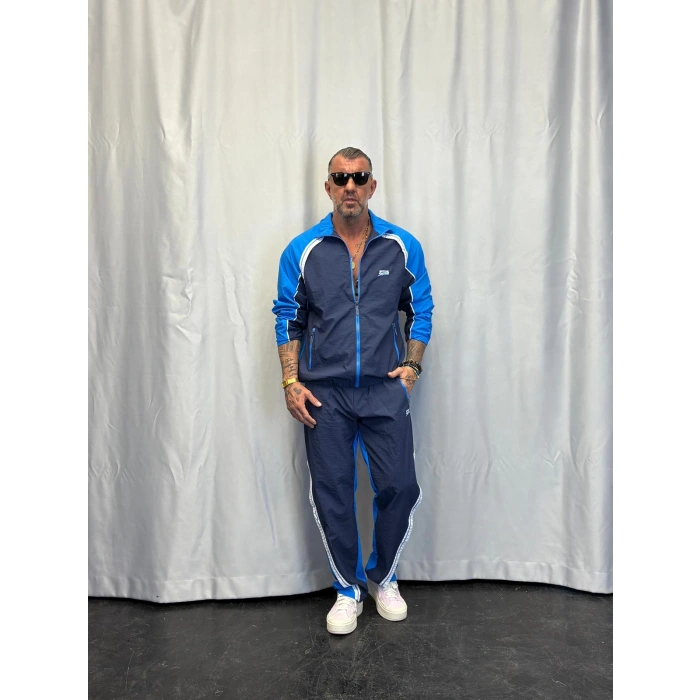 Vintage Şerit Detaylı Takım Lacivert