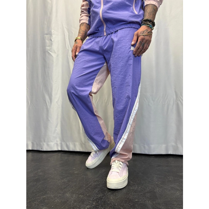 Vintage Şerit Detaylı Takım Lila