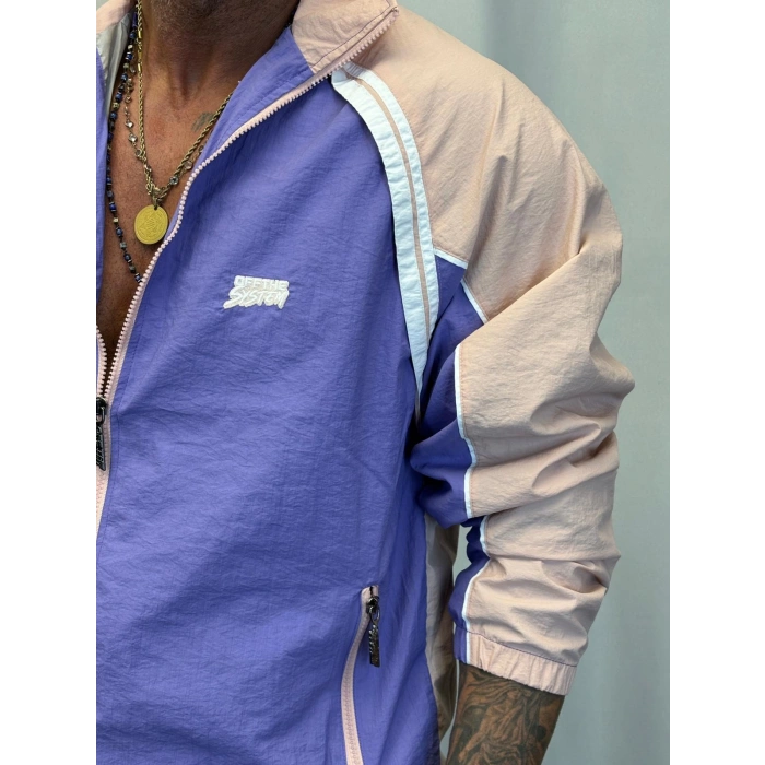 Vintage Şerit Detaylı Takım Lila